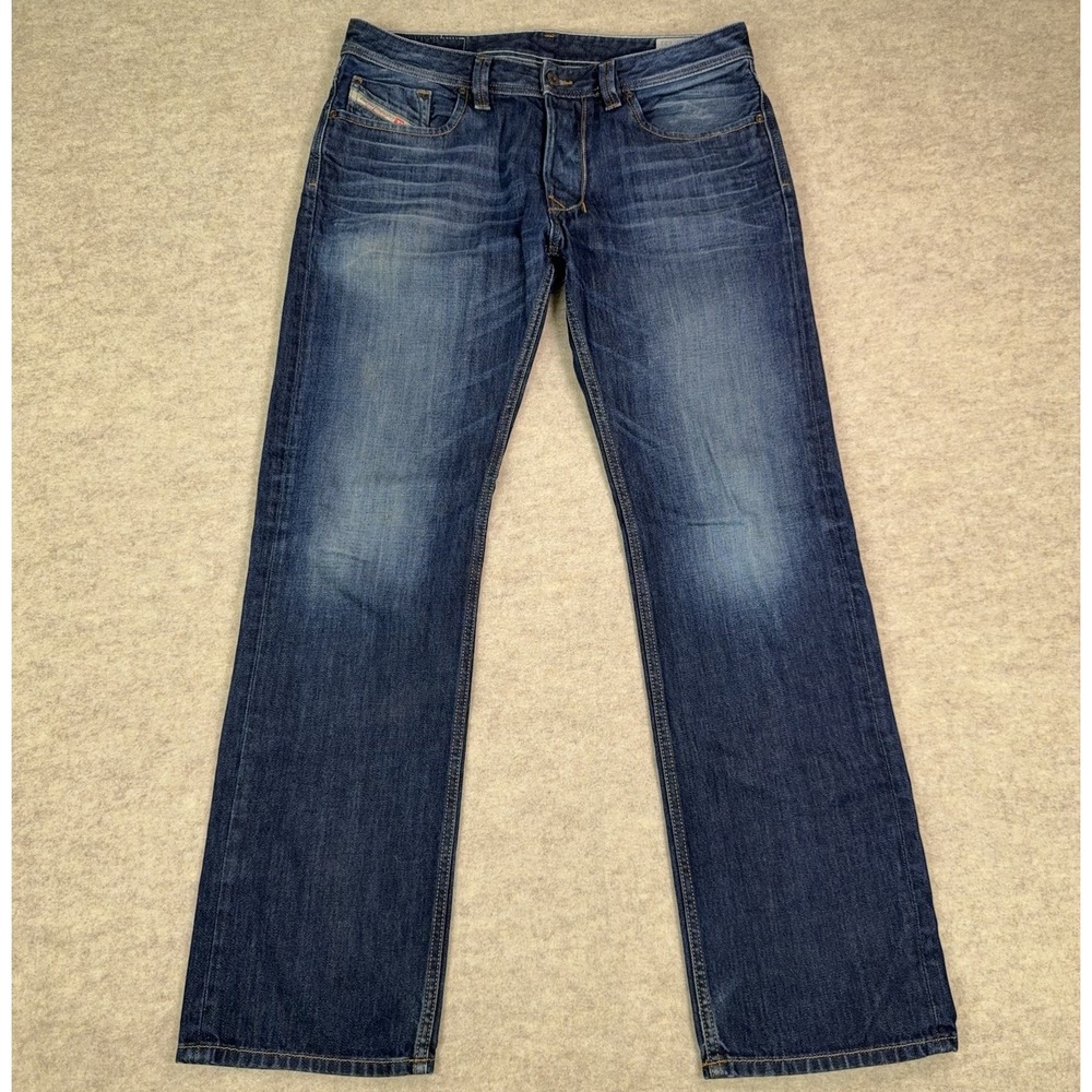 Diesel Jeans Larkee Jeans Mens 33x32 Dark Denim Low Rise 0073N Regular Straight